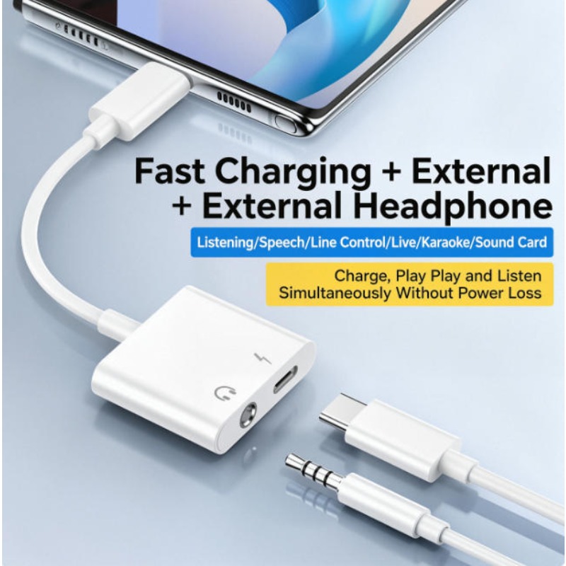 Audio Adapter For iPhone 14 13 - огляд і ціна Earphone Splitter Jack