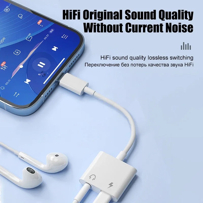Audio Adapter For iPhone 14 13 - огляд і ціна Earphone Splitter Jack